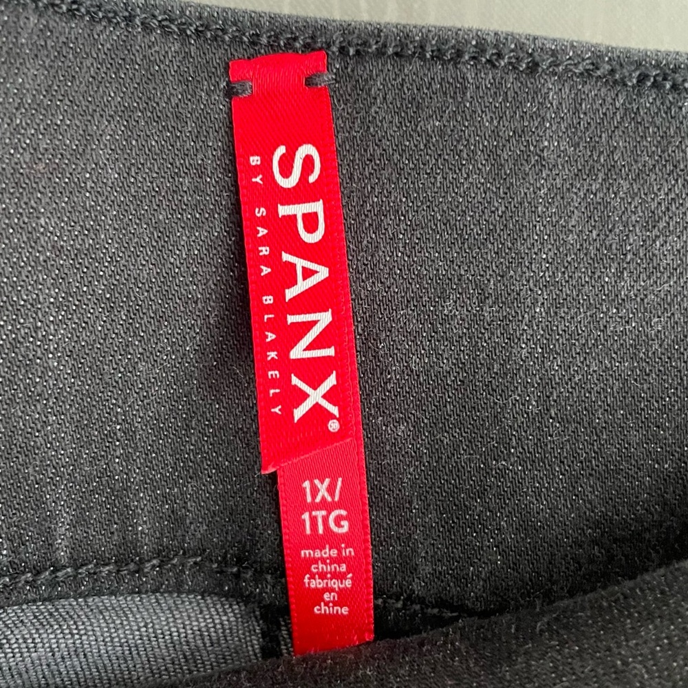SPANX Vintage Distressed High-Rise Skinny Jeans Black Stretch Ankle 1X Women's - Picture 6 of 9